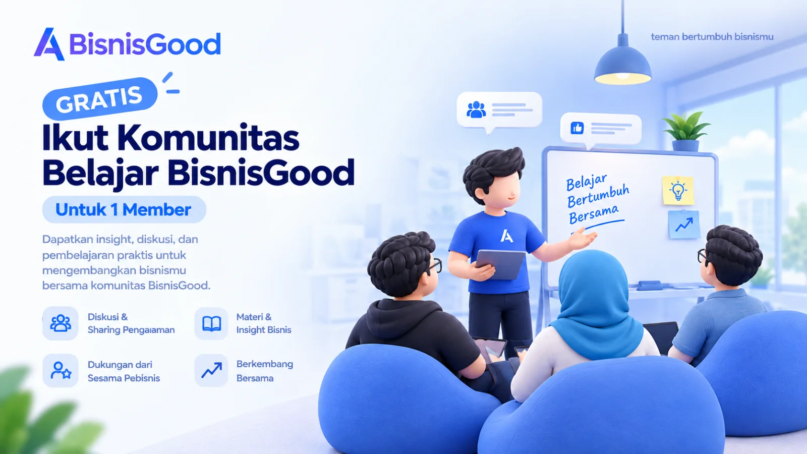 Ilustrasi komunitas belajar website bersama
